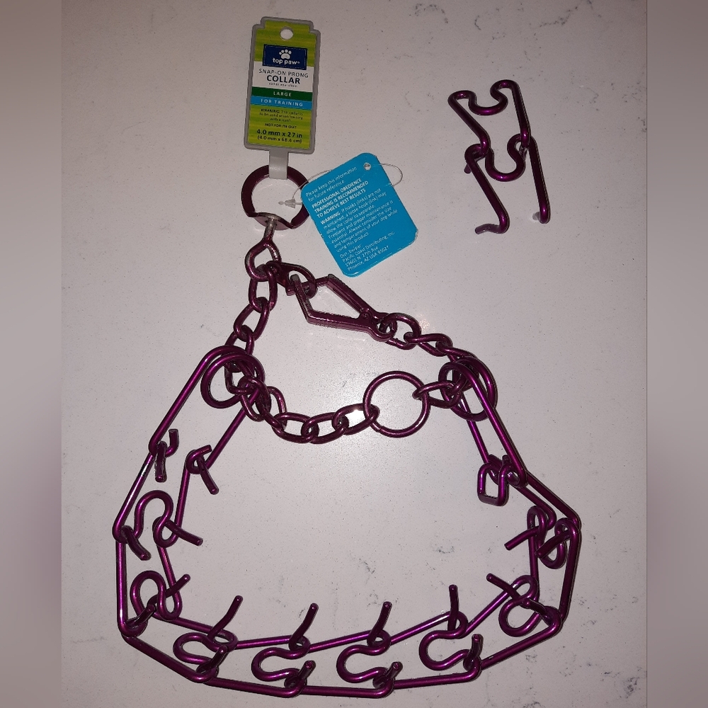 NWT Top Paw Purple Chain Link Training Collar Size Large